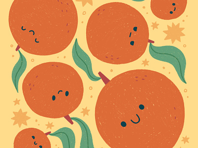 Adorable Orange Pattern Tangerine Cuties Sweeties Aesthetic
