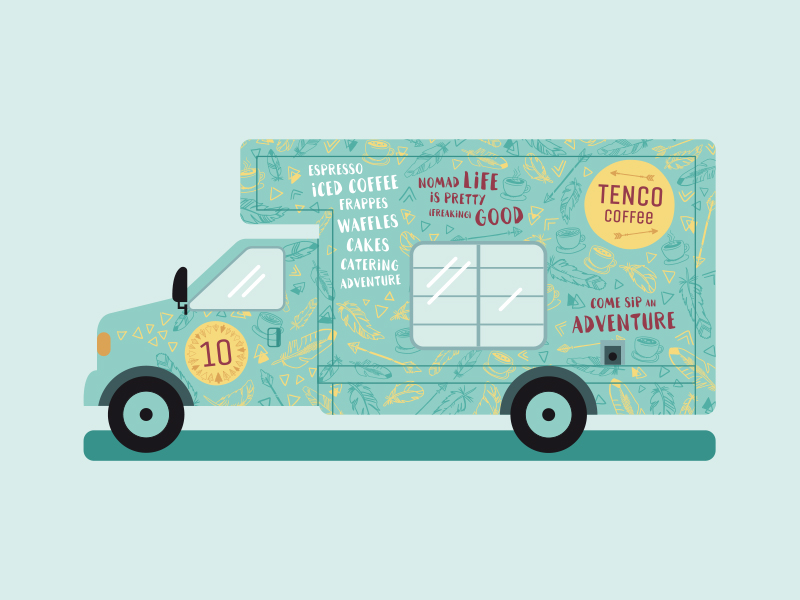 Coffee Truck Illustration by Carole Chevalier on Dribbble