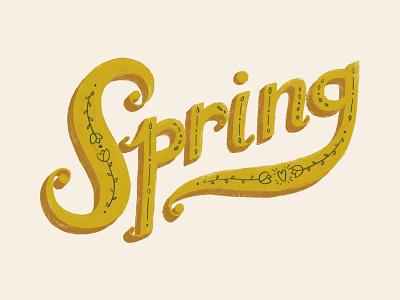 Spring Lettering flowers freebie gold handmade illustration lettering nature retro spring texture typography wallpaper