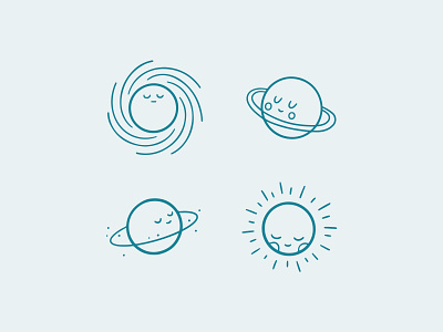 Space Is Fun - Cute Planets astronomy character creative market cute fun galaxy illustration planet space sun vector