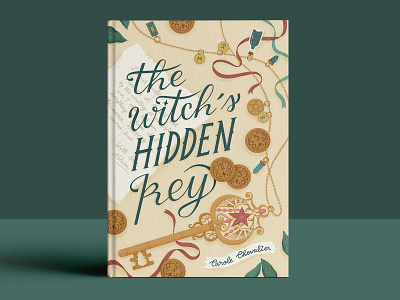 The Witch's Hidden Key book cover illustration jewellery lettering magical mystical precious storybook typography witch