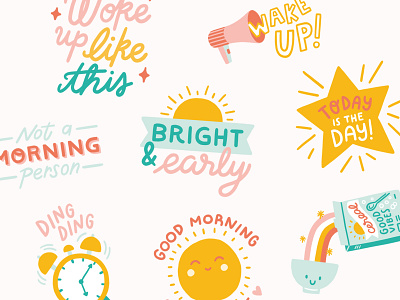 Snapchat Stickers app colourful feel good flat design fun illustration morning smartphone snapchat social media sticker trendy