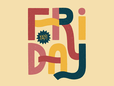 Friday Fun Typography colourful friday friyay fun hand drawn handlettering lettering procreate texture typography