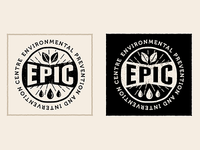 E.P.I.C. Logo - Reverse badge black and white eco environment epic logo