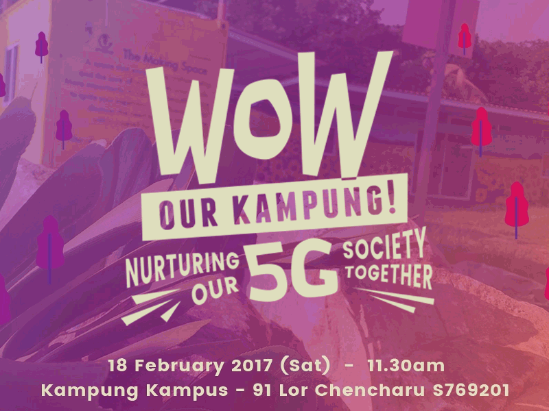 WOW Our Kampung! animated community event ground up initiative gui illustrations kampung kampus launch wow