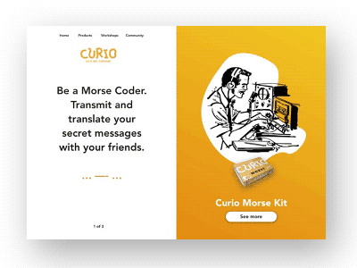 Curio landing page concept