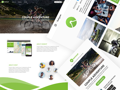 Komoot: Landing page, email & Instagram branding cycling email graphic design landing page outdoor ui ux design uidesign
