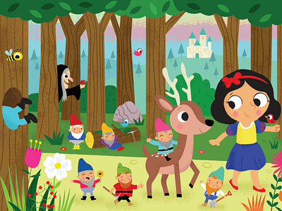 Snow White animals children childrens childrens illustrations cute illustration picturebook vector