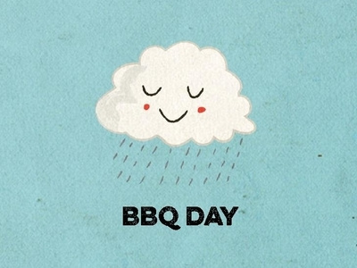 BBQ Day childrens childrens illustrations cute illustration rain weather