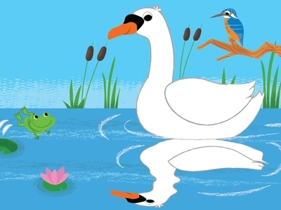 Swan Lake animals children childrens childrens illustrations cute illustration picturebook