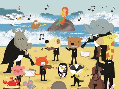 Animal orchestra animals children childrens childrens illustrations cute illustration music picturebook rabbit