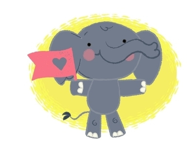 Elephant Hug animals children childrens childrens illustrations cute elephant illustration monday picturebook