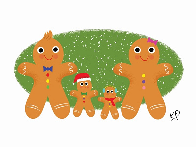 Gingerbread Family children childrens childrens illustrations christmas cute illustration picturebook