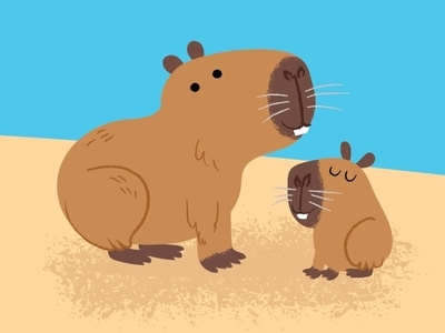 Capybaras! animals children childrens childrens illustrations cute design illustration picturebook