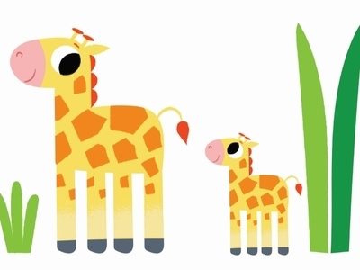 Giraffes animals children childrens childrens illustrations cute illustration picturebook vector