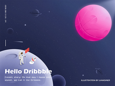 Hello Dribbble! first illustration shot space