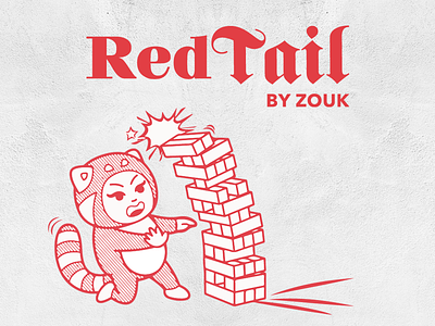 Drunk Panda bar character club games illustration logo mascot red