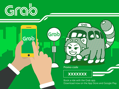 GRAB Taxi Promo bus character grab malaysia mascot panda ride sharing singapore taxi uber