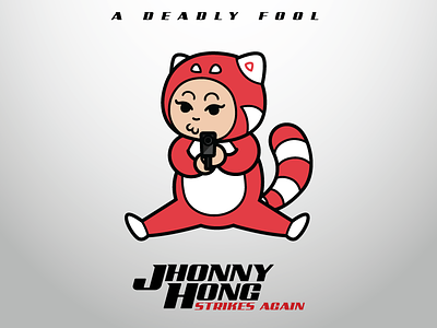 Jhonny Hong character creative illustration mascot movie pandas parody red