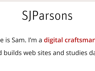 Redesign of SJParsons.com redesign