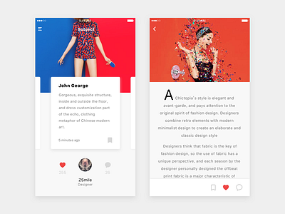 Designer page app colour concept designer ui