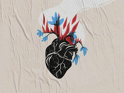 It's still burning activist drawings editorial environment environmental fire forest heart illustration illustrations illustrator ilustrador journal magazine newspaper