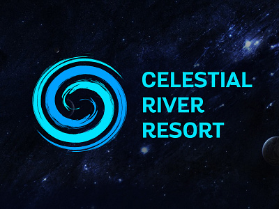 Celestial River alien calligraphy celestial galaxy logo round science space technology ufo universe vortex