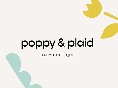 Poppy & Plaid Baby Boutique Branding abstract branding bright design graphic design illustration logo minimal playful typography vector