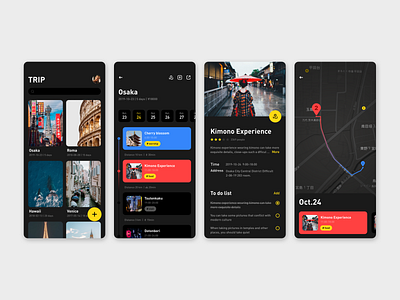 A trip app design ui