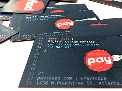 Payscape Tech Business Cards 8 bit business cards graphic design tech cards