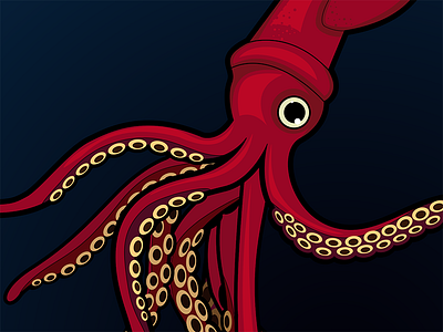 Giant Squid dismal abyss giant squid illustration illustrator tentacle wacom