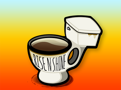 Rise 'n Shine! coffee illustrator photoshop rise shine sticker toilet