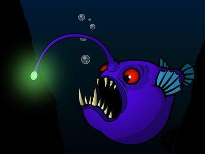 Angler Fish angler fish anglerfish branding design illustration illustrator underwater vector