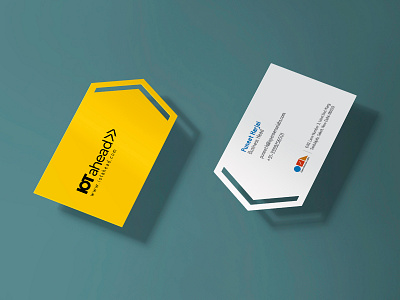 Business Card IOTahead arrow branding business card design forward icon logo minimal typography visiting card yellow