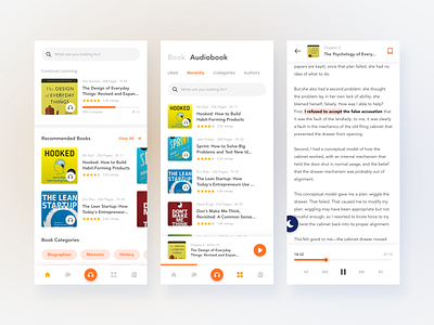 Audiobook App audiobook book book app clean design figma minimalist ui ux