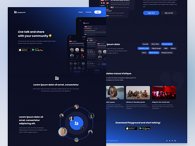 Clubhouse Exploration - Landing Page agency clubhouse dark mode design figma landing page ui ux web design