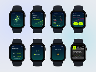 WatchOS Cryptocurrency apple watch bitcoin bitcoin wallet clean cryptocurrency design figma investment minimalist ui ux watchos wearable