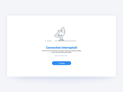 Connection Interrupted Screen design illustration ui ui ux ui design uidesign user interface userinterface ux ui uxui