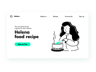 Food recipe website - Helena design illustration minimal ui ui ux ui design uidesign uiux user experience user interface userinterface ux ux ui uxdesign vector