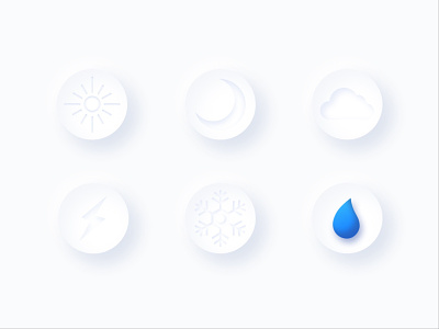 Neumorphism Icons for weather Casting