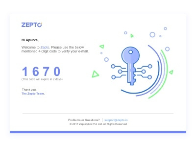 4 Digit code for sign up (Email template) ux ui