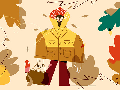 Mr Mashroom autumn characterdesign fall leaves mashrooms mrmashroom