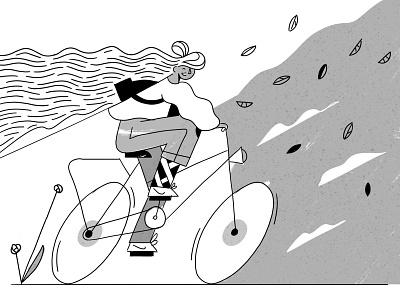 Cycling into October! autumn blackandwhite cycling inktober mood