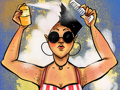 Hairspray beauty design illustration procreate symmetry women empowerment