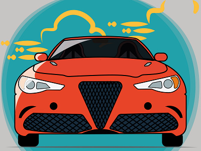 Red Sport Car design illustration vector