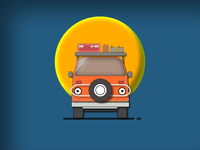 Minibus animation app car design drive flat icon illustration minibus minimal traffic vector