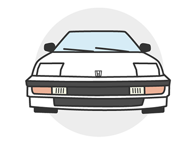 1991 Honda Prelude Si 90s car graphic icon illustration vector