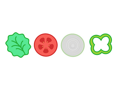The Works design food green pepper illustration lettuce line onion tomato