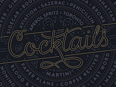 Home Cocktail Coaster alcohol bar coaster cocktail details drink homebar lettering pattern print type typography