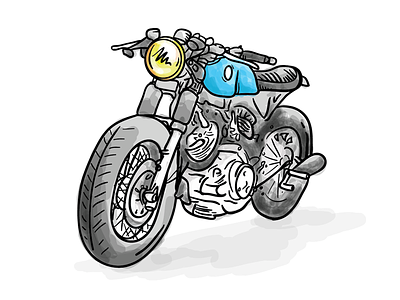 Momercycle Illustrator Sketch bike brat caferacer illustration illustrator motorcycle practice sketch tracker